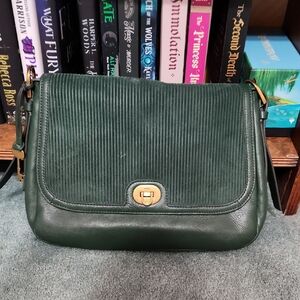 Fossil Harper Green Leather Large Flap Crossbody